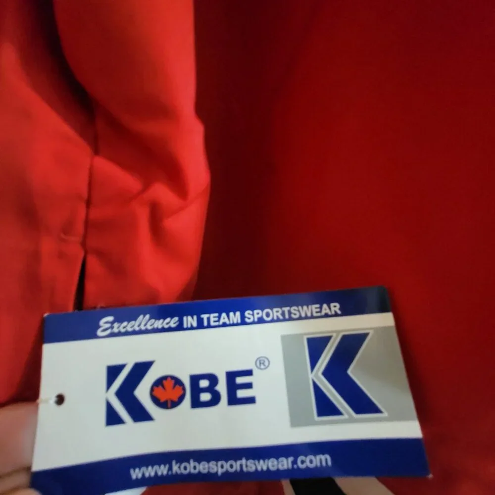 Vintage Kobe Sportswear Red & Black Striped Full-Zip Team Jacket - Size Small - Picture 7 of 9